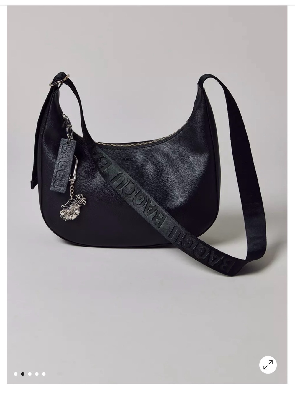 BAGGU Recycled Leather Crescent Bag